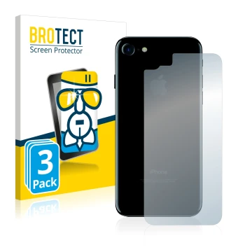 Front side of a product packaging with the brand logo BROTECT. Next to it is the device Apple iPhone 7 Back (entire surface) s