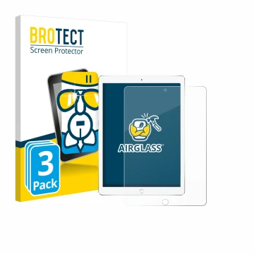 Front side of a product packaging with the brand logo BROTECT. Next to it is the device Apple iPad Pro 10.5