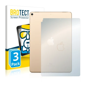 Front side of a product packaging with the brand logo BROTECT. Next to it is the device Apple iPad Pro 10.5