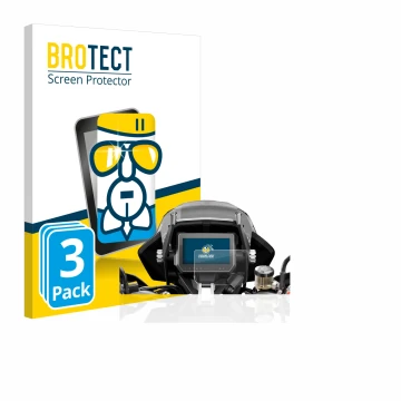 Front side of a product packaging with the brand logo BROTECT. Next to it is the device KTM 1290 Super Adventure S 2017 Speedo