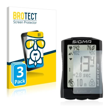 Front side of a product packaging with the brand logo BROTECT. Next to it is the device Sigma BC 23.16 shown with the correspo