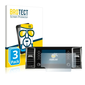 Front side of a product packaging with the brand logo BROTECT. Next to it is the device Skoda Amundsen Kodiaq 2017-2018 Infota