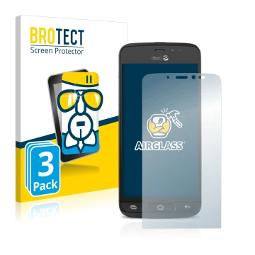 Front side of a product packaging with the brand logo BROTECT. Next to it is the device Doro 8040 shown with the corresponding