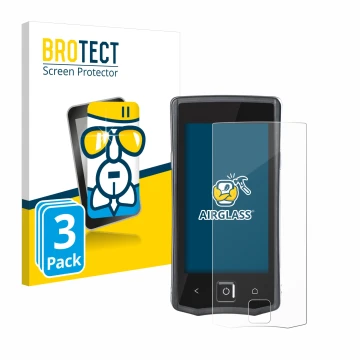 Front side of a product packaging with the brand logo BROTECT. Next to it is the device Orderman 7 shown with the correspondin