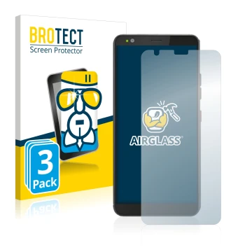 Front side of a product packaging with the brand logo BROTECT. Next to it is the device Gigaset GS370 shown with the correspon