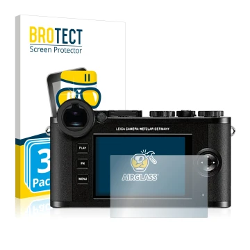 Front side of a product packaging with the brand logo BROTECT. Next to it is the device Leica CL shown with the corresponding 