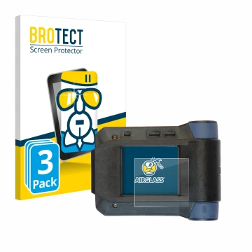 Front side of a product packaging with the brand logo BROTECT. Next to it is the device Swissphone s.Quad X15 shown with the c