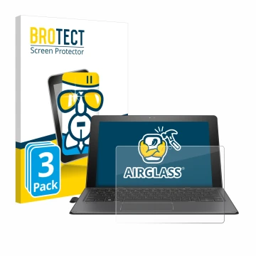 Front side of a product packaging with the brand logo BROTECT. Next to it is the device HP Pro x2 612 G2 shown with the corres