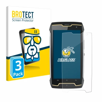 Front side of a product packaging with the brand logo BROTECT. Next to it is the device Cubot King Kong shown with the corresp