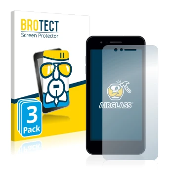 Front side of a product packaging with the brand logo BROTECT. Next to it is the device LG K9 shown with the corresponding scr