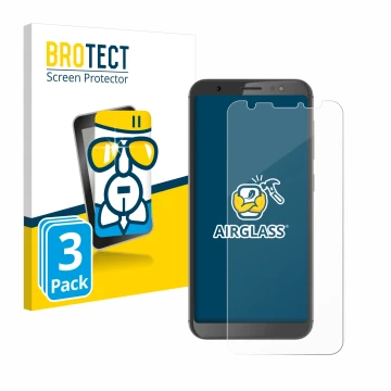 Front side of a product packaging with the brand logo BROTECT. Next to it is the device Gigaset GS185 shown with the correspon