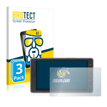 Front side of a product packaging with the brand logo BROTECT. Next to it is the device DJI Crystalsky (5.5