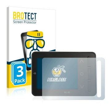 Front side of a product packaging with the brand logo BROTECT. Next to it is the device ISDT BG-8S shown with the correspondin