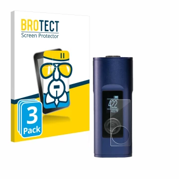 Front side of a product packaging with the brand logo BROTECT. Next to it is the device Arizer Solo 2 shown with the correspon