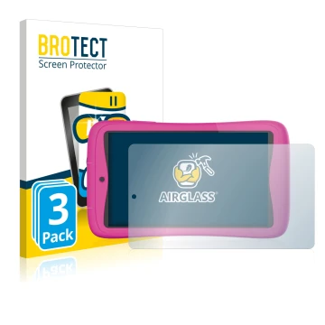 Front side of a product packaging with the brand logo BROTECT. Next to it is the device Kurio Connect 7