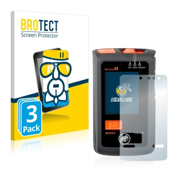 Front side of a product packaging with the brand logo BROTECT. Next to it is the device Mammut Barryvox S shown with the corre