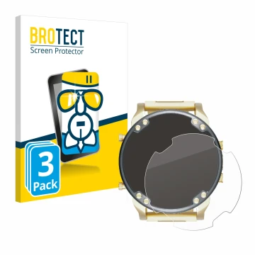 Front side of a product packaging with the brand logo BROTECT. Next to it is the device Diesel DZ7333 Mr. Daddy 2.0 shown with