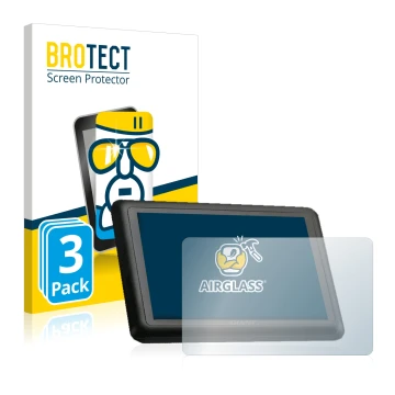 Front side of a product packaging with the brand logo BROTECT. Next to it is the device Giant RideControl Charge shown with th