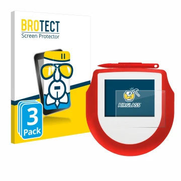 Front side of a product packaging with the brand logo BROTECT. Next to it is the device Signotec Signature Pad Omega NFC shown