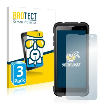 Front side of a product packaging with the brand logo BROTECT. Next to it is the device Chainway C66 shown with the correspond