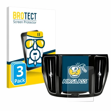 Front side of a product packaging with the brand logo BROTECT. Next to it is the device Volvo V60 Sensus Connect 2019-2020 sho