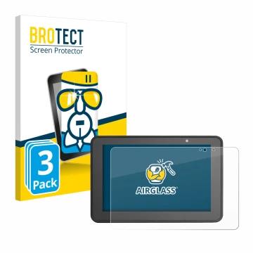 Front side of a product packaging with the brand logo BROTECT. Next to it is the device Zebra ET56 10.1