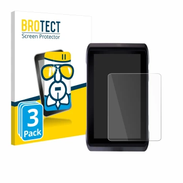 Front side of a product packaging with the brand logo BROTECT. Next to it is the device Atomos Shogun 7 shown with the corresp