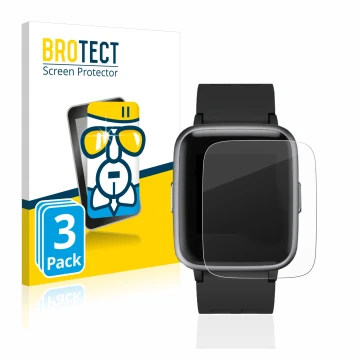 Front side of a product packaging with the brand logo BROTECT. Next to it is the device Letsfit Fitness Tracker 1.3