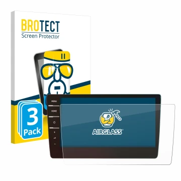 Front side of a product packaging with the brand logo BROTECT. Next to it is the device Volkswagen Touran 2019 Discover Pro 9.