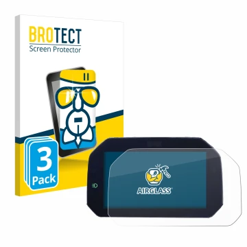 Front side of a product packaging with the brand logo BROTECT. Next to it is the device BMW F 750 GS 2018-2020 Connectivity TF