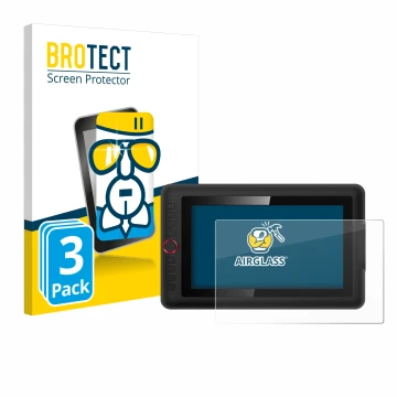 Front side of a product packaging with the brand logo BROTECT. Next to it is the device XP-Pen Artist 12 Pro shown with the co