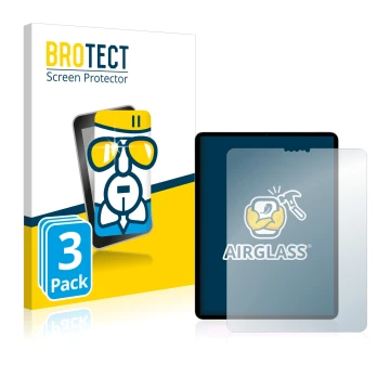 Front side of a product packaging with the brand logo BROTECT. Next to it is the device Apple iPad Pro 11