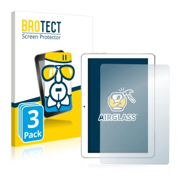 Front side of a product packaging with the brand logo BROTECT. Next to it is the device Toscido X104 10