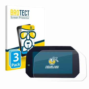 Front side of a product packaging with the brand logo BROTECT. Next to it is the device BMW S 1000 XR 2020 Connectivity TFT 6.