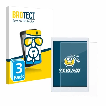 Front side of a product packaging with the brand logo BROTECT. Next to it is the device reMarkable 2 shown with the correspond