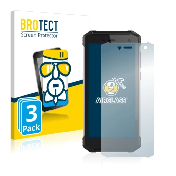 Front side of a product packaging with the brand logo BROTECT. Next to it is the device Hammer Energy 2 shown with the corresp