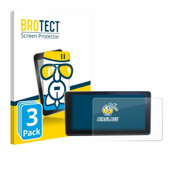 Front side of a product packaging with the brand logo BROTECT. Next to it is the device Audi A4 B9 2017 MMI Navigation plus MM