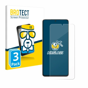Front side of a product packaging with the brand logo BROTECT. Next to it is the device Samsung Galaxy S21 Plus 5G shown with 