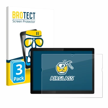 Front side of a product packaging with the brand logo BROTECT. Next to it is the device Lenovo ThinkPad X12 Gen 1 shown with t