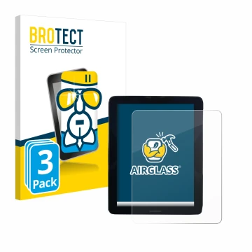 Front side of a product packaging with the brand logo BROTECT. Next to it is the device Volvo Polestar 2 2021 Infotainment Sys