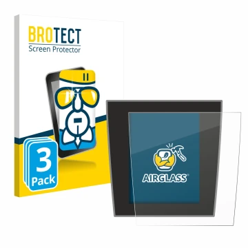 Front side of a product packaging with the brand logo BROTECT. Next to it is the device Porsche Taycan 2021 Infotainment Syste