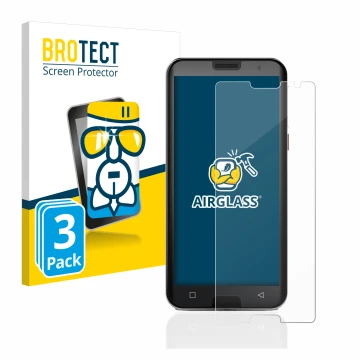 Front side of a product packaging with the brand logo BROTECT. Next to it is the device Emporia Smart 5 shown with the corresp