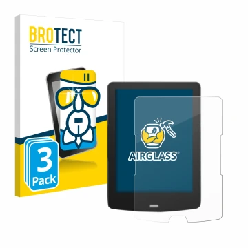 Front side of a product packaging with the brand logo BROTECT. Next to it is the device inkBOOK Calypso Plus shown with the co