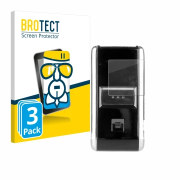 Front side of a product packaging with the brand logo BROTECT. Next to it is the device Opticon OPN-2001 shown with the corres