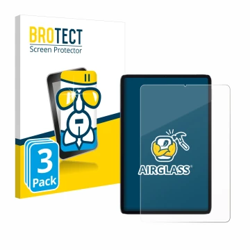 Front side of a product packaging with the brand logo BROTECT. Next to it is the device Xiaomi Mi Pad 5 shown with the corresp