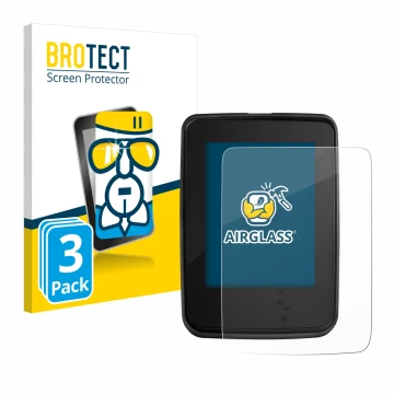 Front side of a product packaging with the brand logo BROTECT. Next to it is the device Giant RideDash Evo shown with the corr