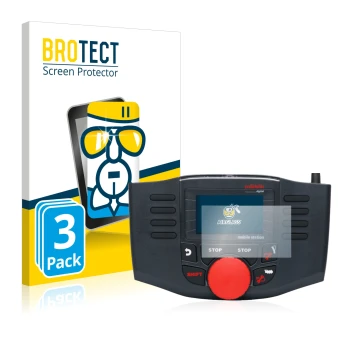 Front side of a product packaging with the brand logo BROTECT. Next to it is the device Märklin Mobile Station 2 60657 shown w