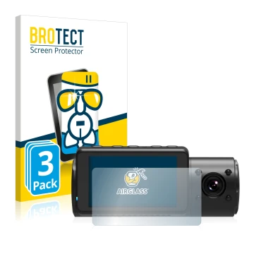 Front side of a product packaging with the brand logo BROTECT. Next to it is the device Vantrue N4 shown with the correspondin