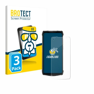 Front side of a product packaging with the brand logo BROTECT. Next to it is the device Ulefone Power Armor 13 shown with the 