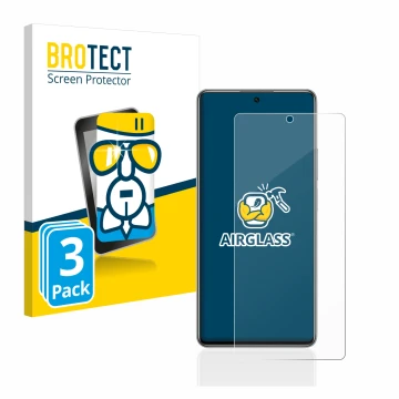 Front side of a product packaging with the brand logo BROTECT. Next to it is the device Xiaomi 11T shown with the correspondin